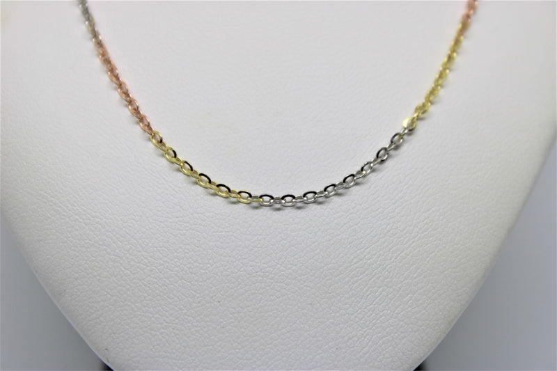 3 tone gold rolo chain