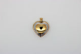 2 tone gold heart pendant