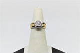 Engagement gold ring with diamonds