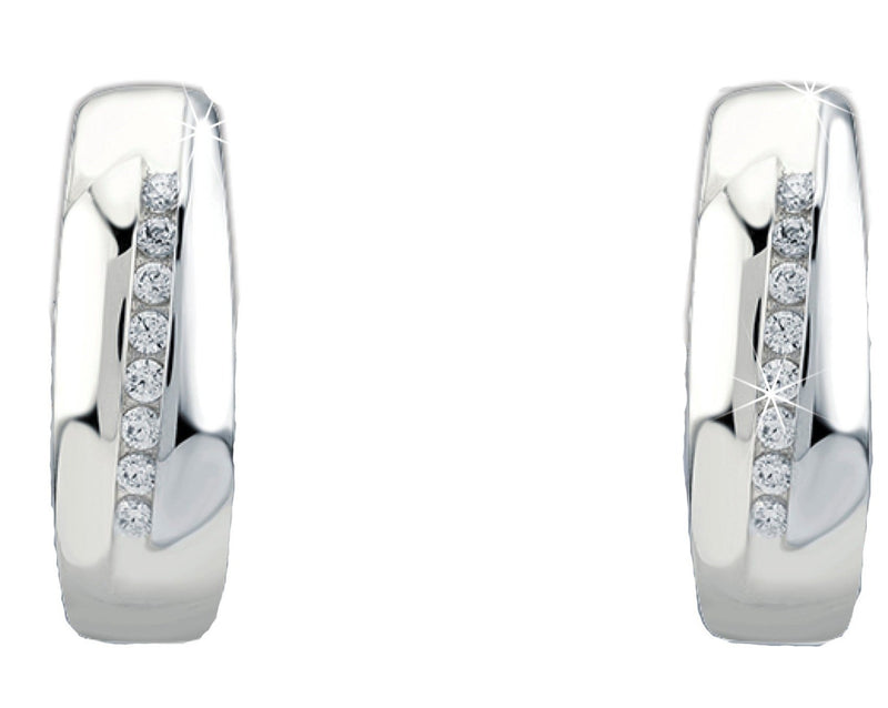 Silver earring with stones