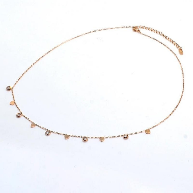 STEELX HEART AND CRYSTAL NECKLACE