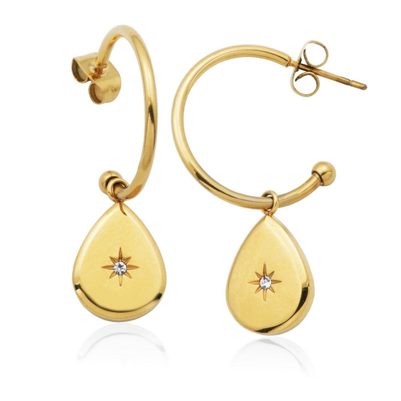 STEELX HOOP WITH REMOVABLE STARBURST CHARM