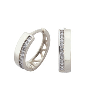 Boucles d'oreilles Huggies avec moitié en pierre en or