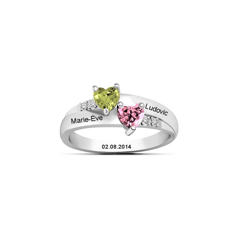 Heart duo couple ring