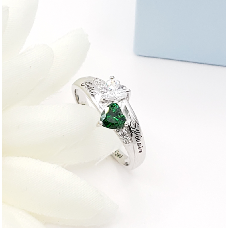 Heart duo couple ring