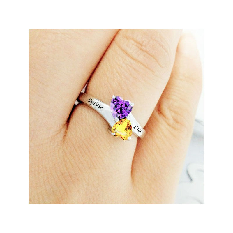 Heart couple ring