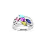 Marquise family ring