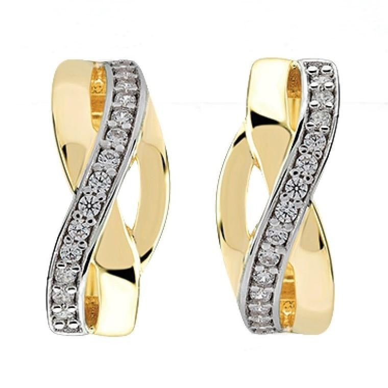 Gold earring with stones