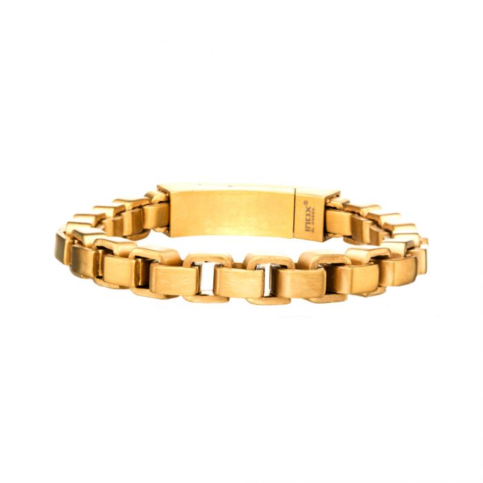 Stainless Steel and Gold Plated Bold Box Bracelet