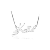 Name necklace decorated with hearts