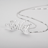 Raised hand style name necklace