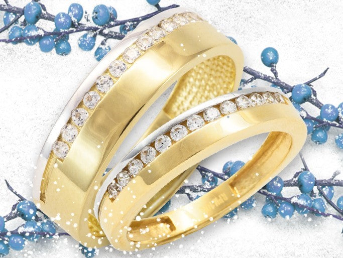 Ring gold with row of stones